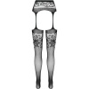 Passion S029 Stockings with Garter Black One Size