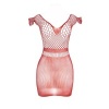Subblime Short Red Crochet Grill Dress, One Size