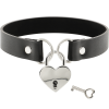 Coquette Chic Desire Leather Heart & Key Collar