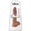 King Cock Realistic Penis with Balls 19.8cm Caramel
