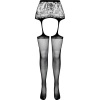 Passion S028 Stockings with Garter Black One Size