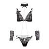 Afbeelding van Christine - 4-delige soft bondage set met parels Mea - Zwart