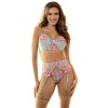 Subblime Flower Embroidered Bra & Garter Set Pink S/M