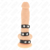 Kink Triple Leather Penis Ring With Pressure Closure