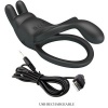 Pretty Love Seth Double Rabbit Vibrating Ring, Black