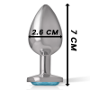 Aluminum Metal Anal Plug Blue Heart Size S