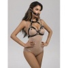 SUBBLIME - 953720 Bondage Leather Strap Breast Clamps Black One Size