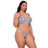 Subblime Flower Embroidered Bra & Panties Set Sky Blue L/XL