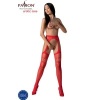Passion S026 Stockings with Garter Red One Size