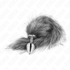 Kink Anal Plug M 8x3.5cm Synthetic Tail 40cm Grey