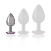 Aluminum Metal Anal Plug Pink Heart Size S