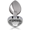 Anal Plug Metal Aluminum White Heart Size L
