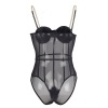 Subblime Black Chain Suspenders Bodysuit S/M