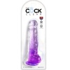 King Cock Clear Realistic Penis with Balls 16.5cm Purple