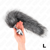 Kink Anal Plug L 10x4cm Synthetic Tail 40cm Grey