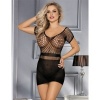Subblime Short Black Crochet Grill Dress, One Size
