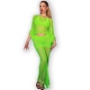 Chilirose CR 4666 Top and Skirt Neon Green S/M