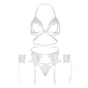 Leg Avenue Four-Piece Set Bra, G-String, Garter Belt, Cuffs