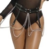 Subblime Leather Ring Chain Belt Black