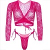 Leg Avenue Lace Crop Top with Side-Tie Thong