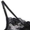 Sublime 3-Piece Lingerie Set Floral Black L/XL