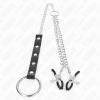 Kink Metal Penis Ring with Chain and Adjustable Nipple Clamps
