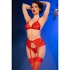 Chilirose CR 4848 Red Lace Bra Set L