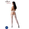 Passion S026 Stockings with Garter White One Size