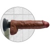 King Cock 25.5 cm with Balls Vibrator Brown