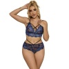 Subblime Lace Bra & Panties Blue S/M