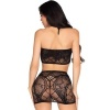 Leg Avenue Lace Top & Mini Skirt Set, Black