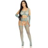 Leg Avenue Crop Top Stockings Gloves Set Blue