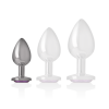 Intense - Aluminum Metal Anal Plug With Violet Crystal Size S