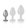 Intense - Aluminum Metal Anal Plug With Black Crystal Size S