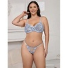 Subblime Flower Embroidered Bra & Panties Set Sky Blue L/XL