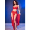 Chilirose Red Tulle Top Leggings Set Gold XL
