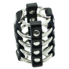 OHMAMA Fetish - Penis Cage With Metal Rings And Leather Straps