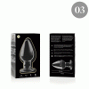 Model 3 Anal Plug Borosilicate Glass Transparent 11 cm -o- 5 cm