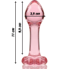 Model 2 Anal Plug Borosilicate Glass Pink 11 cm -o- 3.5 cm