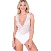 PASSION Lace Bodysuit White L