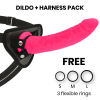 Delta Club Harness + Dildo Pink Silicone 23 CM