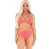 Leg Avenue Top & Panties Set Coral with Straps