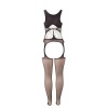 Subblime Fishnet Crotchless Bodystocking with Cup and Open Shoulders