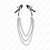 KINK Nipple Clamps With 3 Chains Silver 20/23/28cm