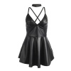 Subblime Black PU Leather Strappy Nightdress S/M