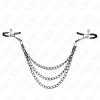 KINK Nipple Clamps With 3 Chains Black 20/23/28cm