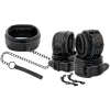 Darkness Black Leather Collar Cuffs Set