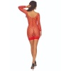 Passion BS108 Crotchless Grid Bodystocking, Red