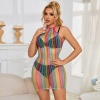 Subblime Rainbow Fishnet Dress, One Size