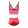 Subblime 953898 Silk Lace Nightgown + Panties Red S/M